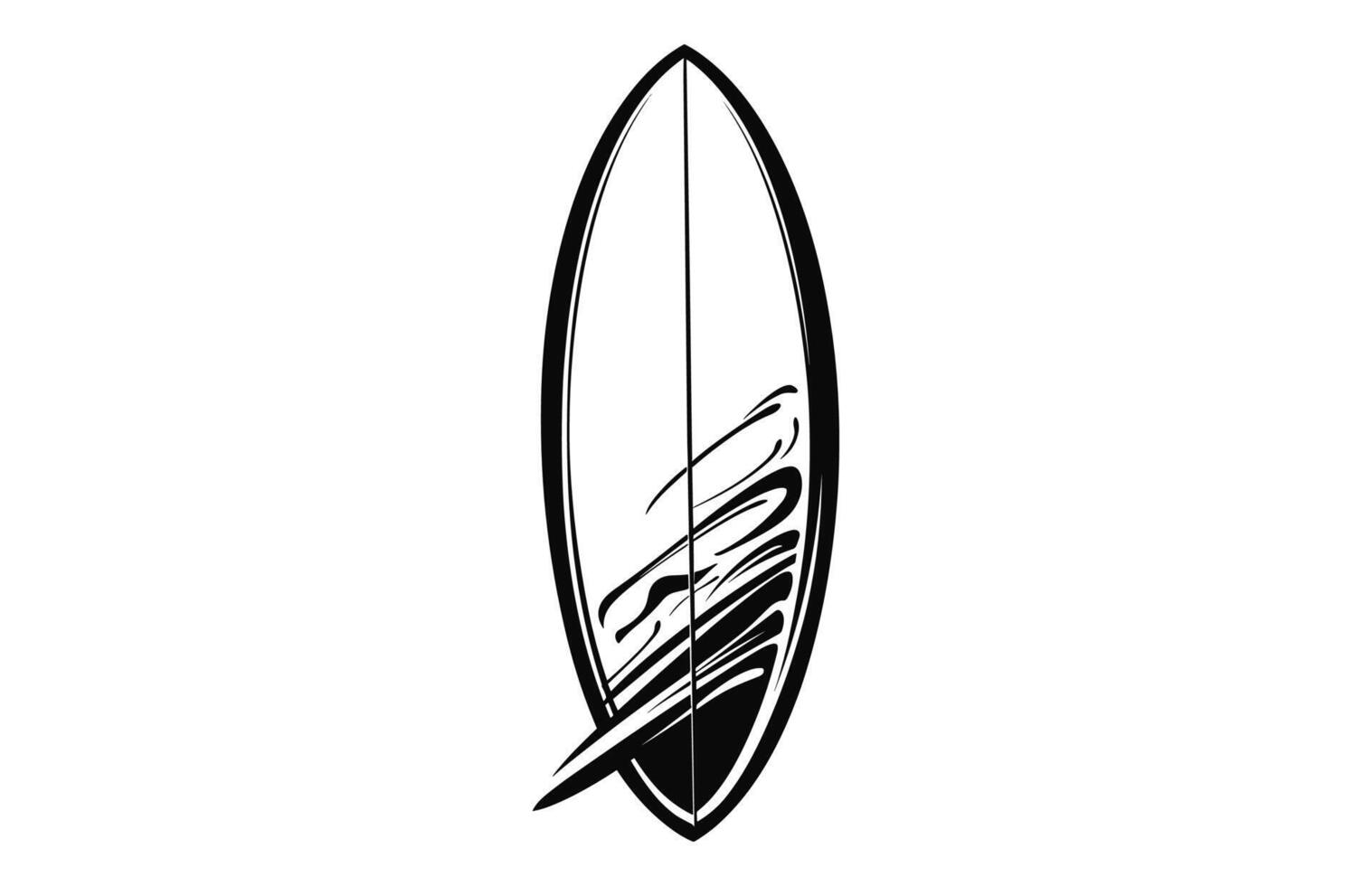 un tabla de surf vector bosquejo negro contorno Arte gratis