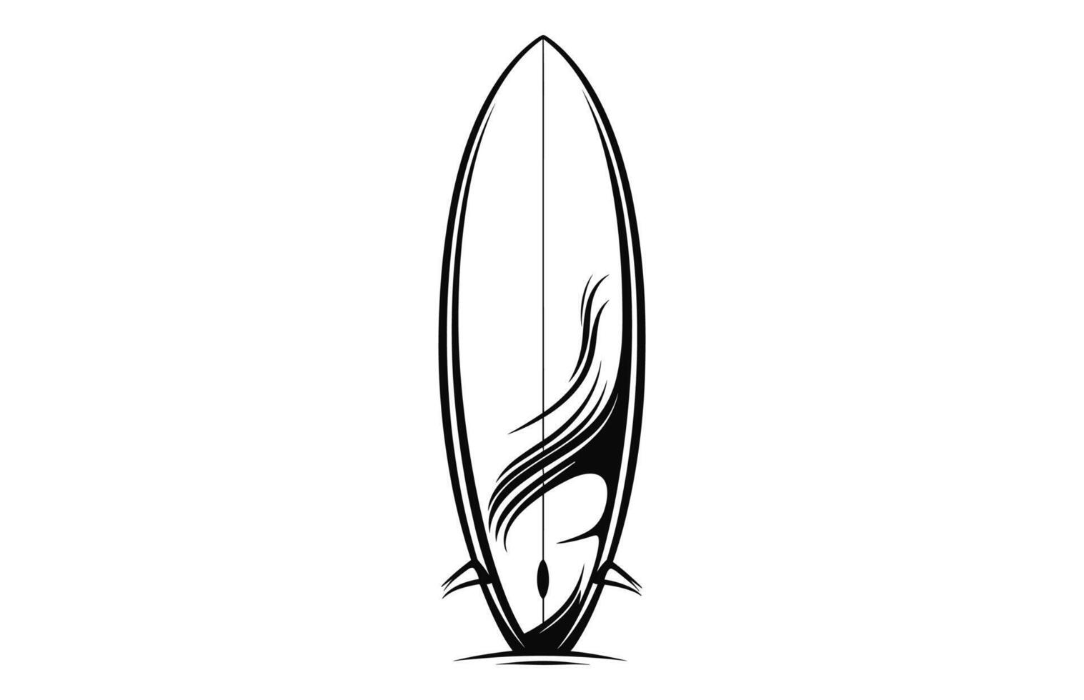 A Surfboard Vector sketch black Outline art free