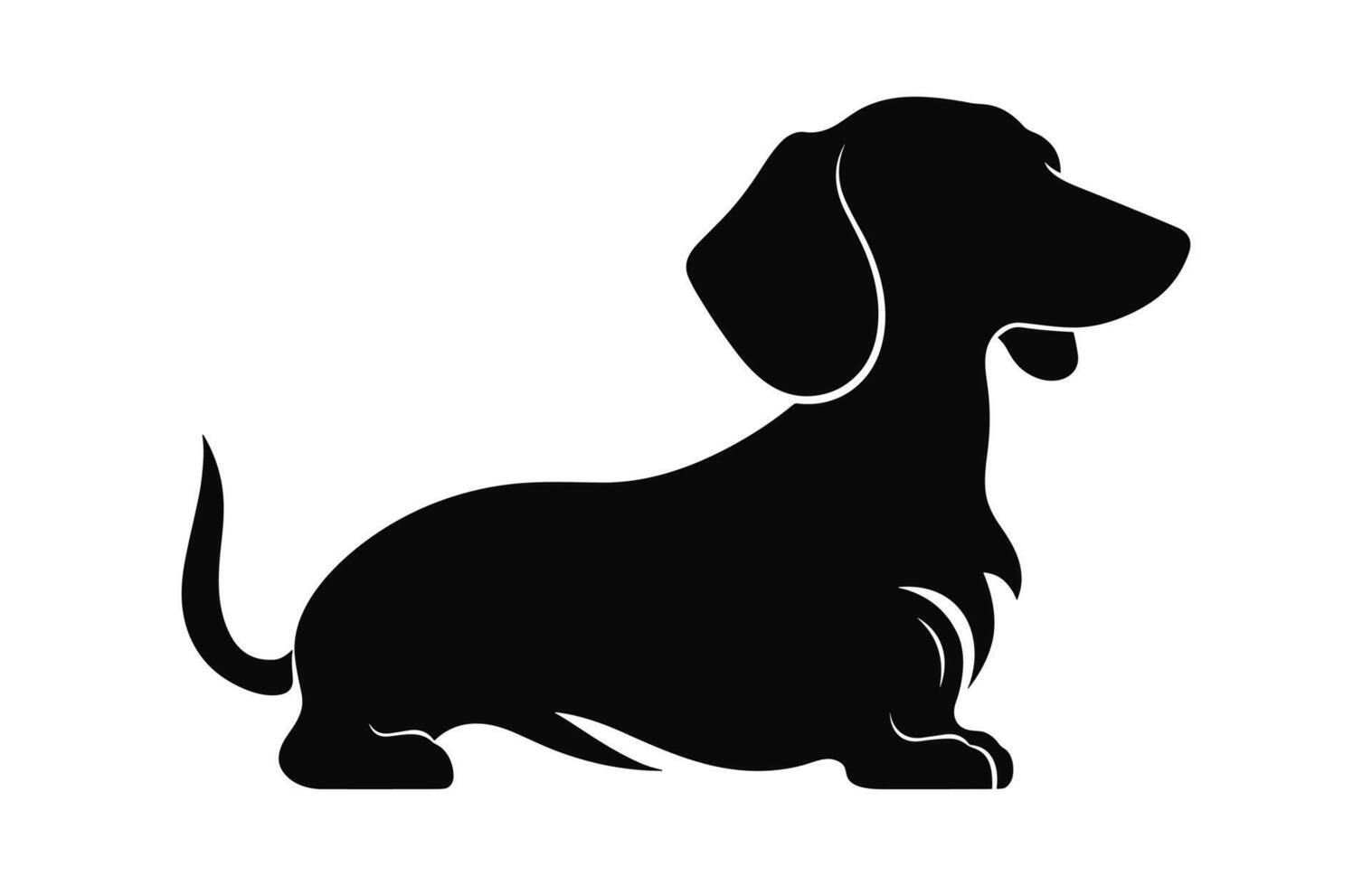 A Dachshund Dog black Silhouette vector free