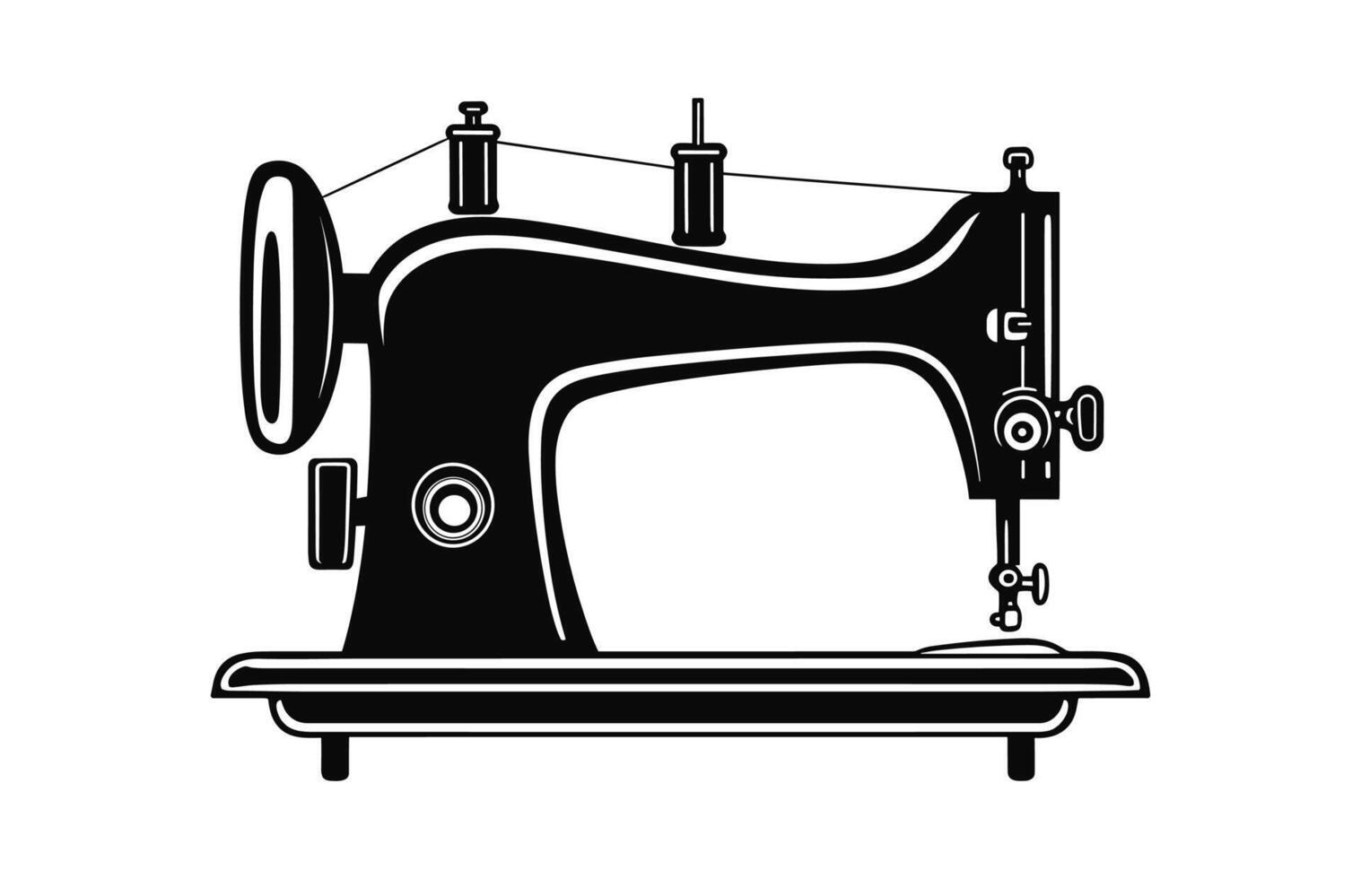 A Sewing Machine vector black Silhouette