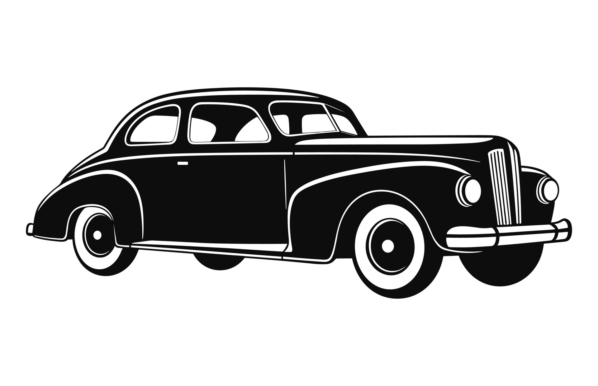 A Vintage Classic Car Silhouette Black Vector Illustration 39642960 A Vintage Classic Car Silhouette Black Illustration Vector