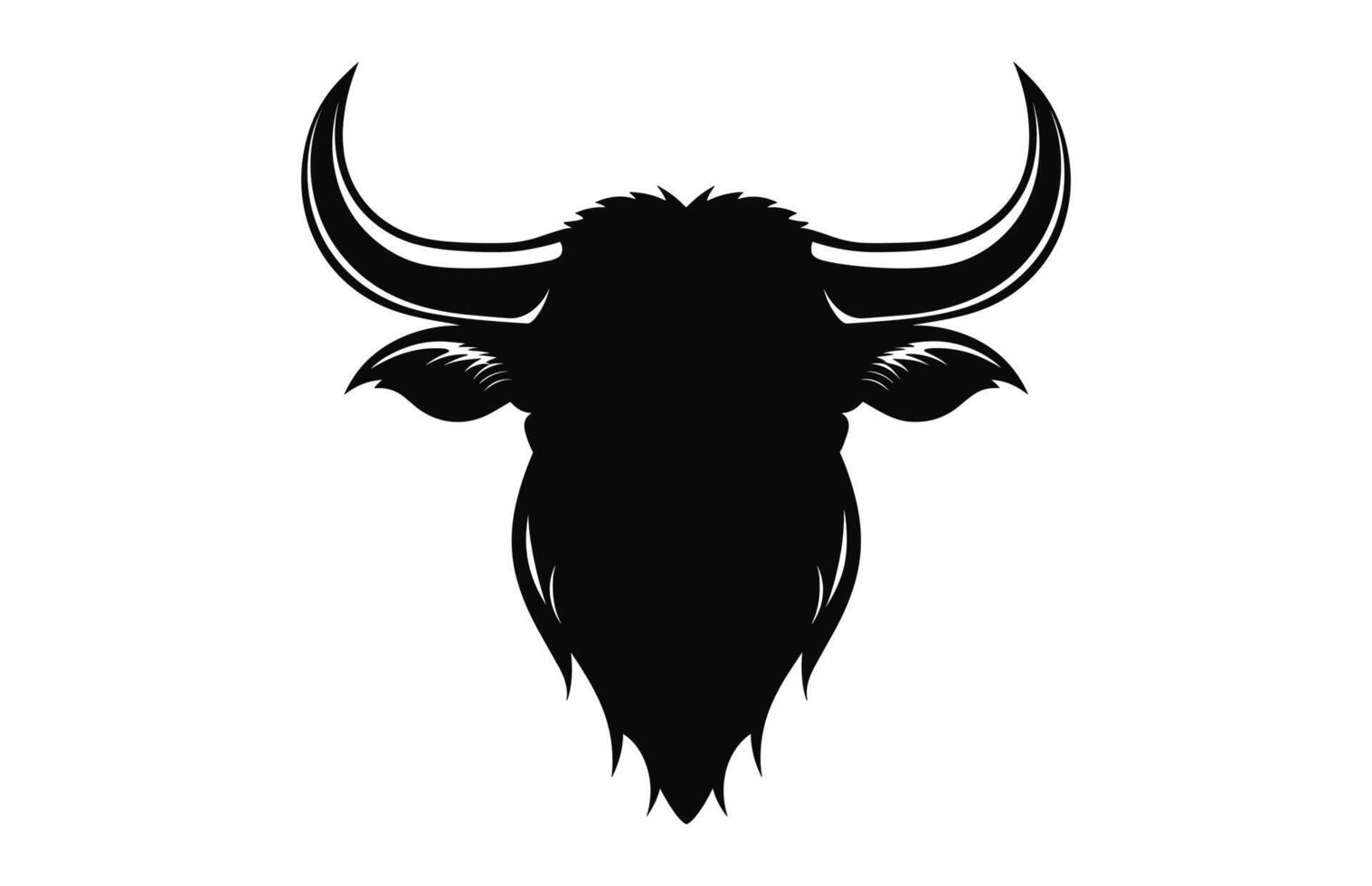 Bull Head Silhouette vector isolated on a white background