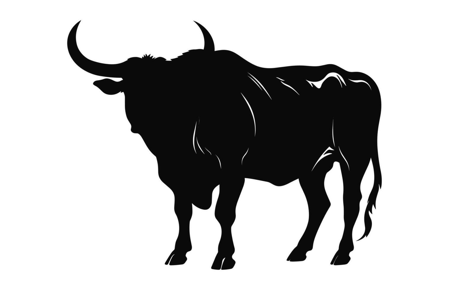 Bull black Silhouette vector free