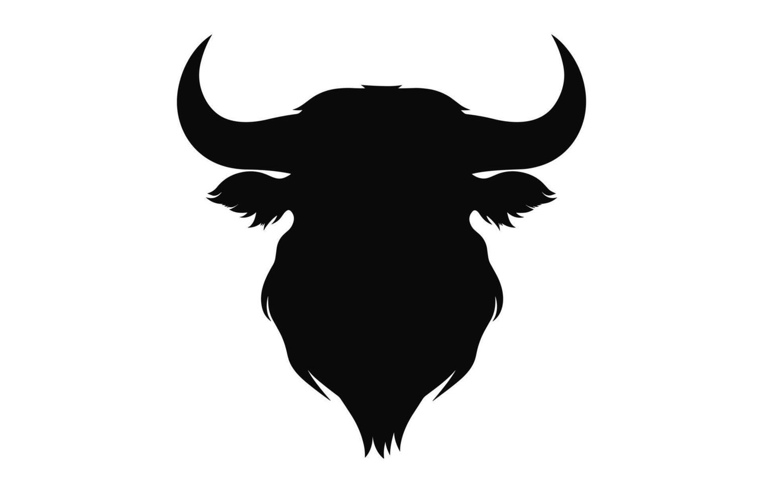 Bull Head Silhouette vector isolated on a white background