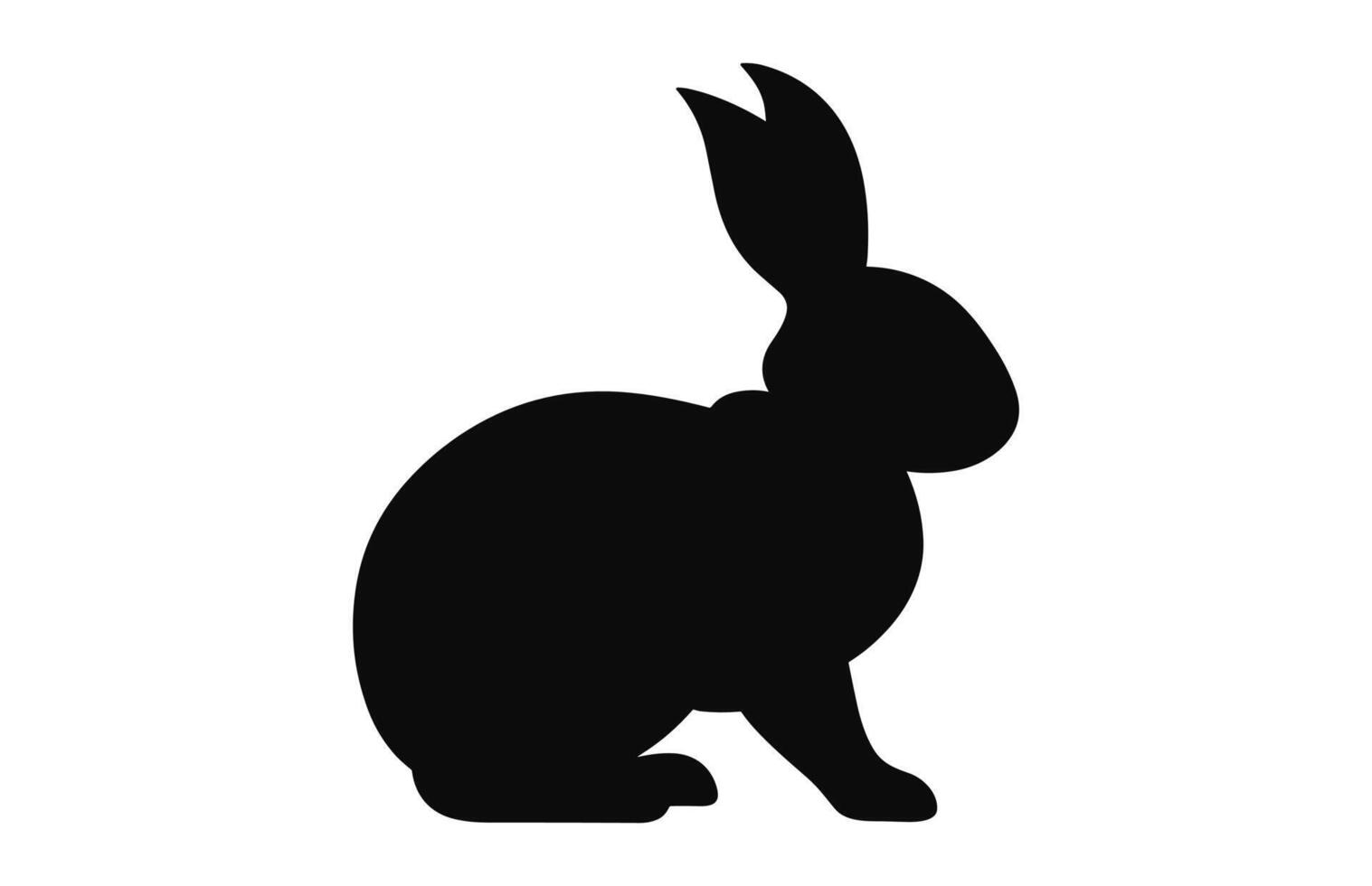 Easter Bunny black silhouette vector isolated on a white background