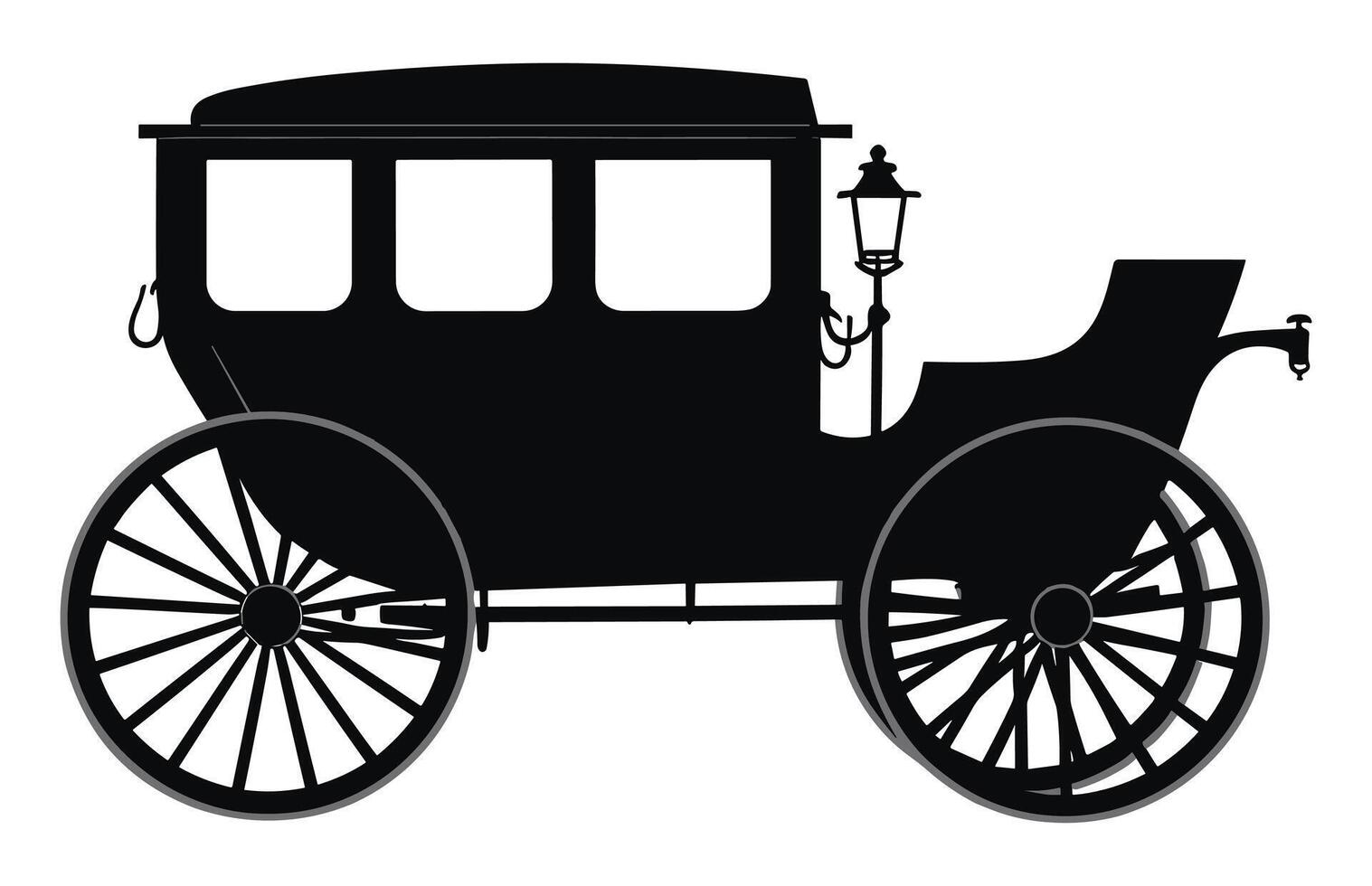A Stagecoach Vector Silhouette isolated on a white background