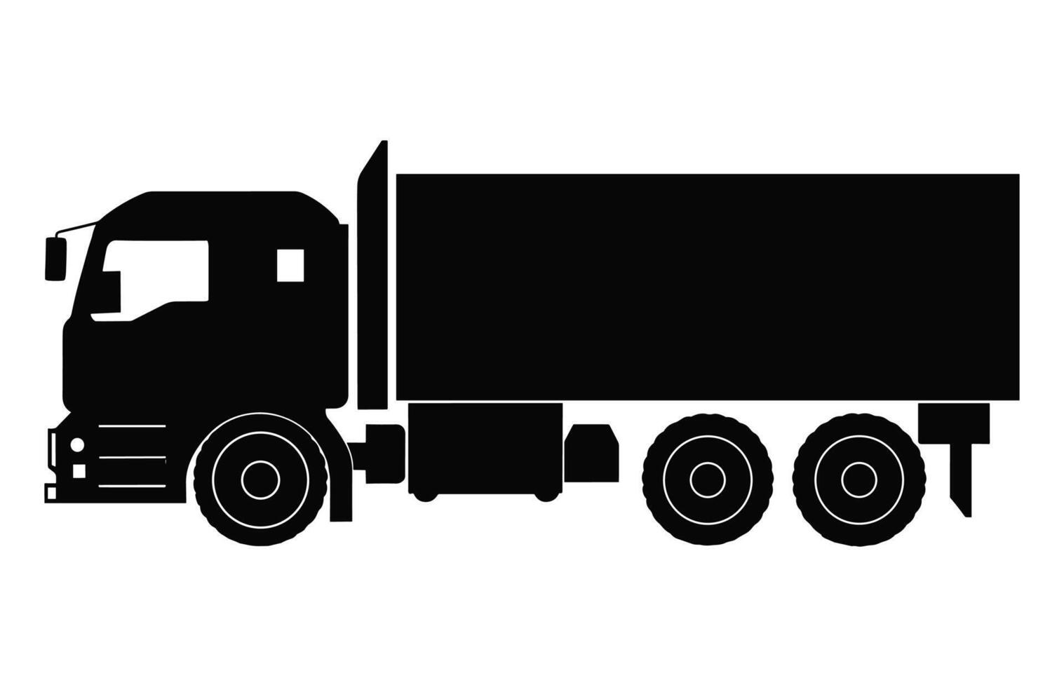 Military truck Silhouette Vector, Army force Car and vehicle black Silhouette vector