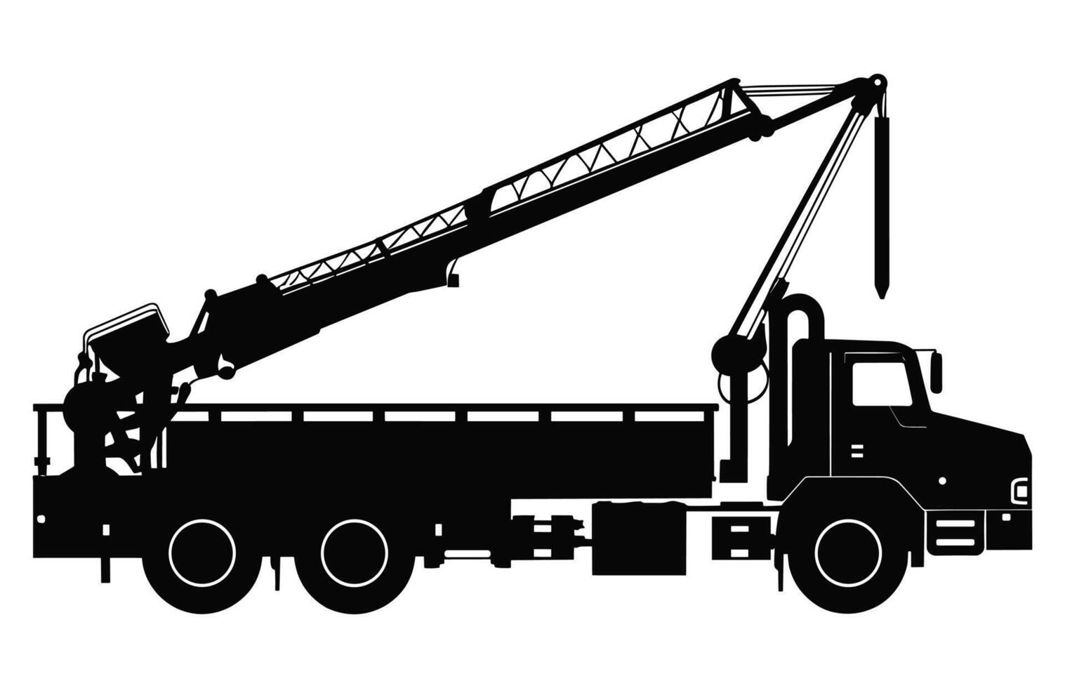 Mobile Crane Truck Silhouette vector isolated on a white background