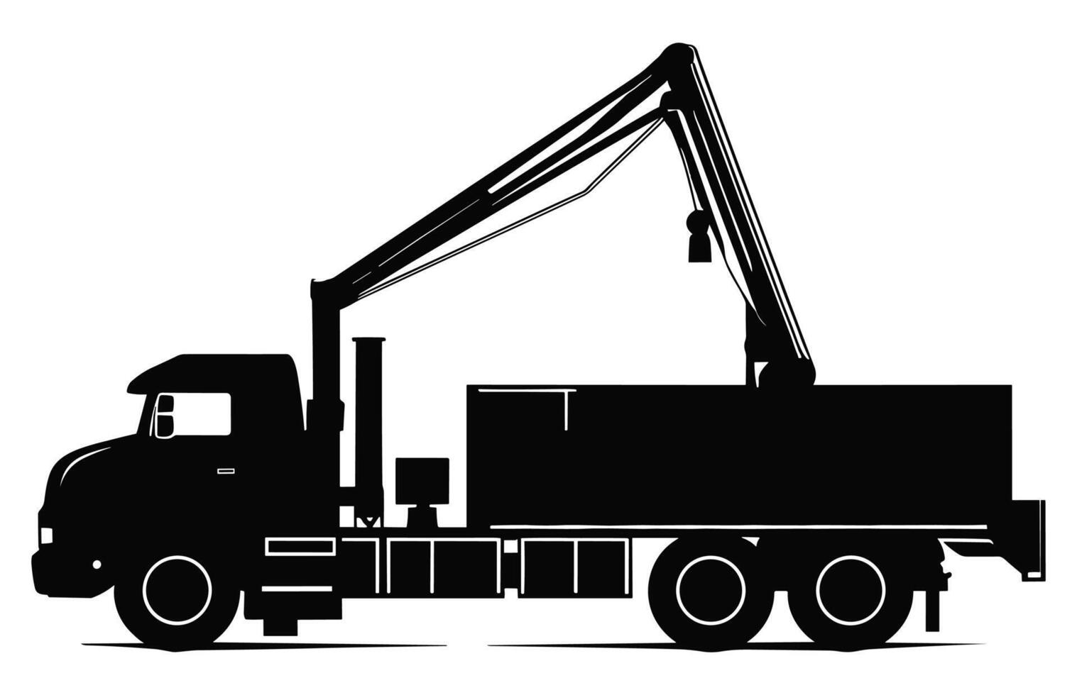 Mobile Crane Truck Silhouette vector isolated on a white background