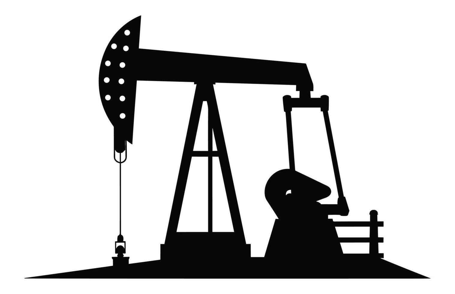 Oil pump jack silhouette Vector isolated on a white background