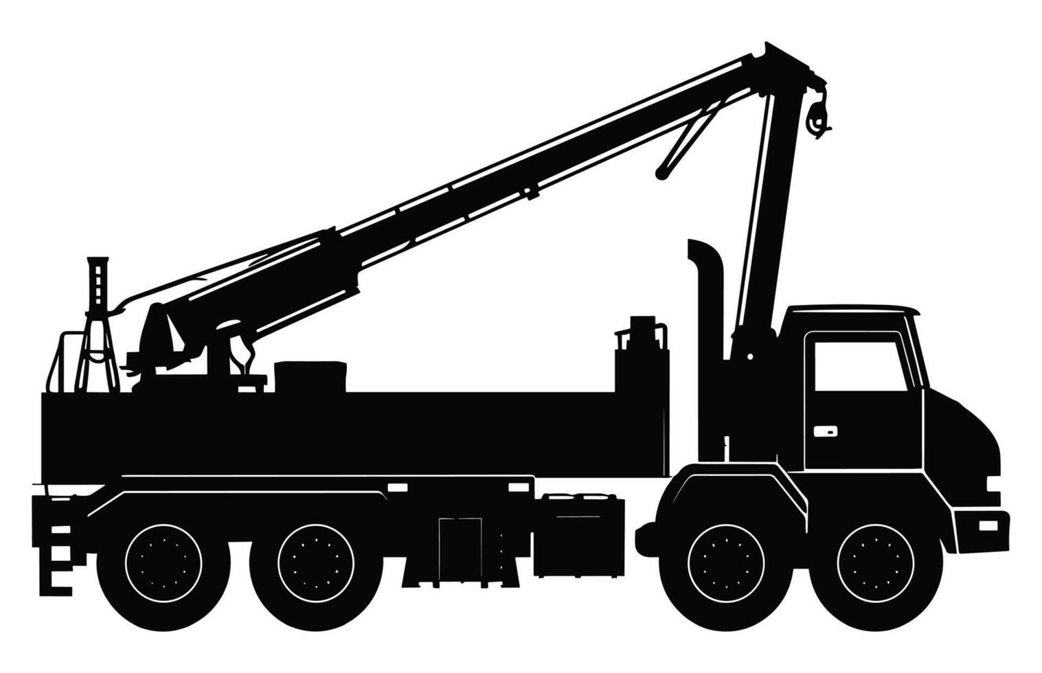 Mobile Crane Truck Silhouette vector isolated on a white background