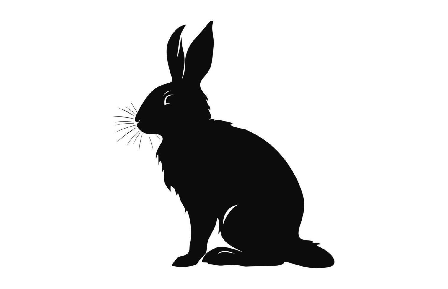 Rabbit black silhouette vector isolated on a white background