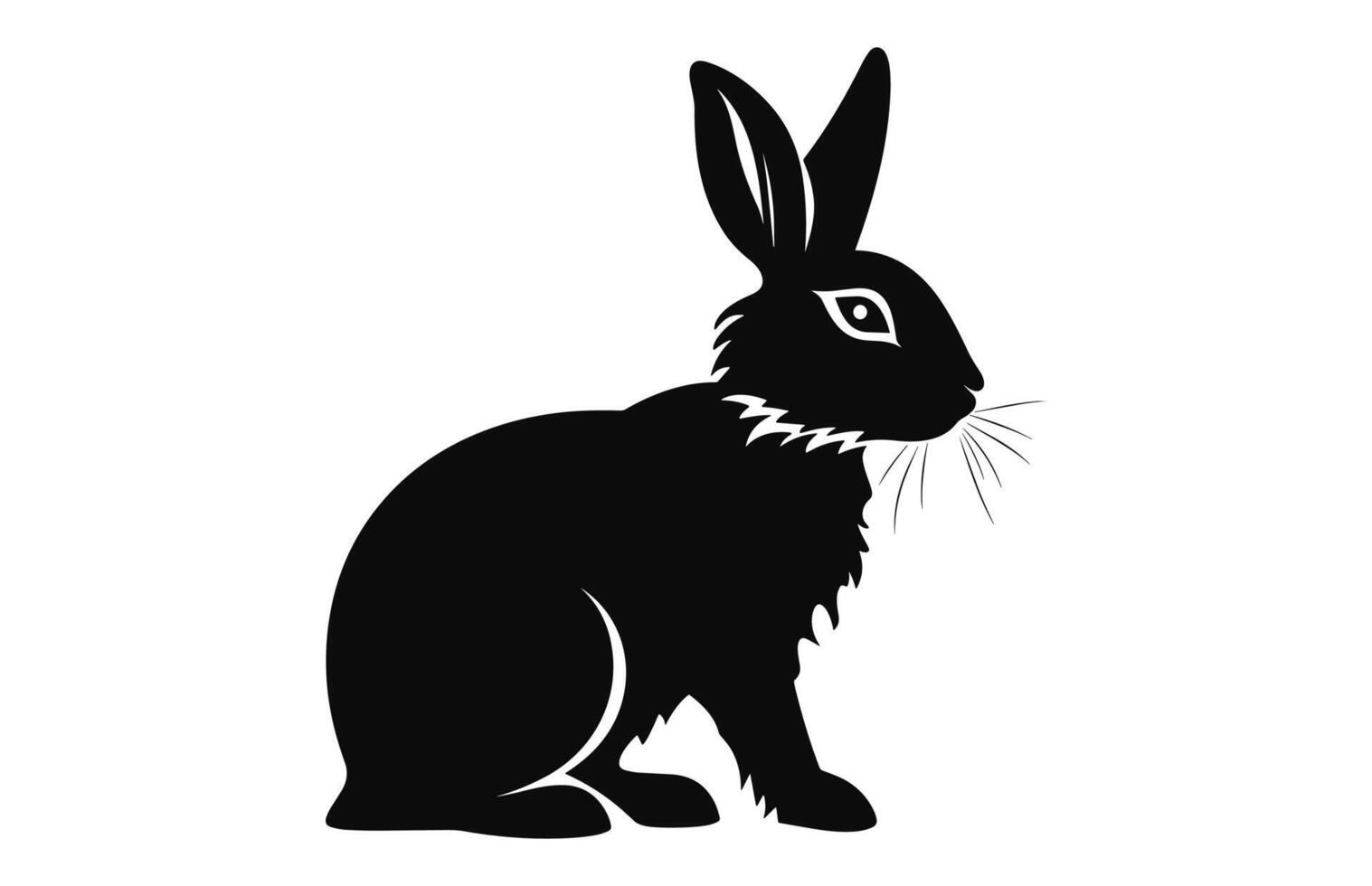 A Rabbit silhouette vector, Easter bunny black clipart vector