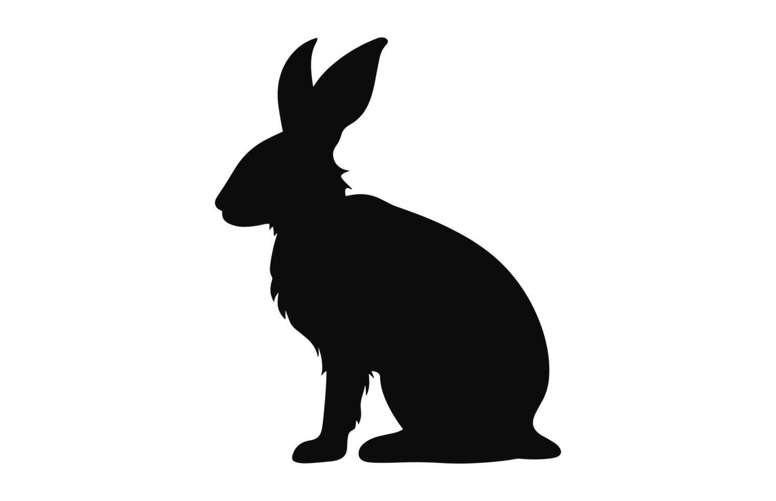 A Rabbit silhouette vector, Easter bunny black clipart vector