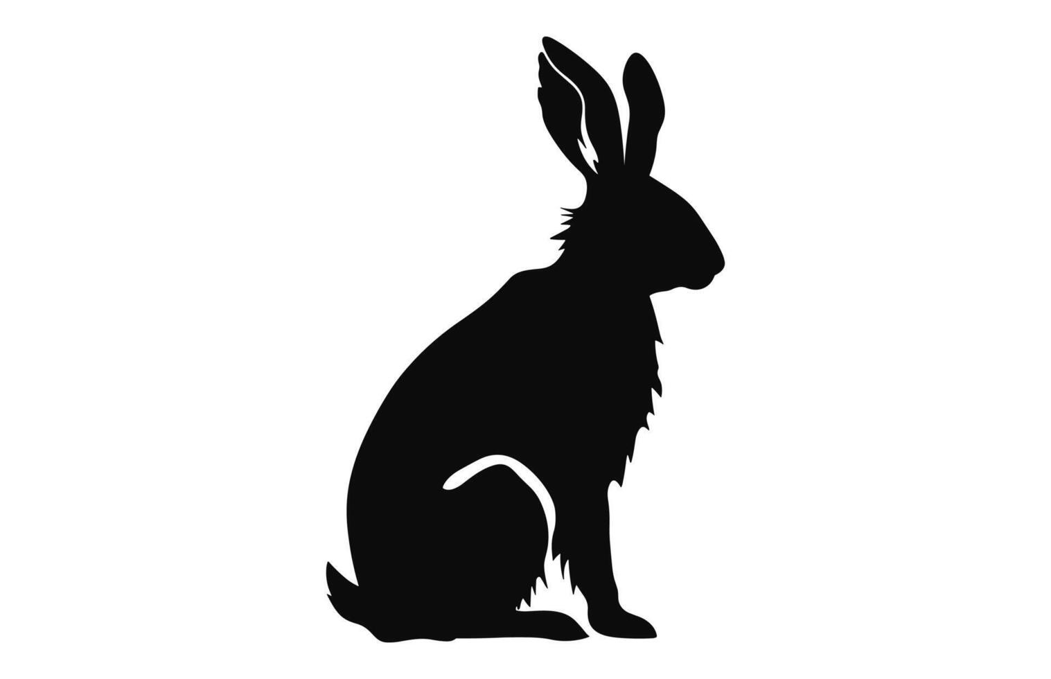 Rabbit black silhouette vector isolated on a white background