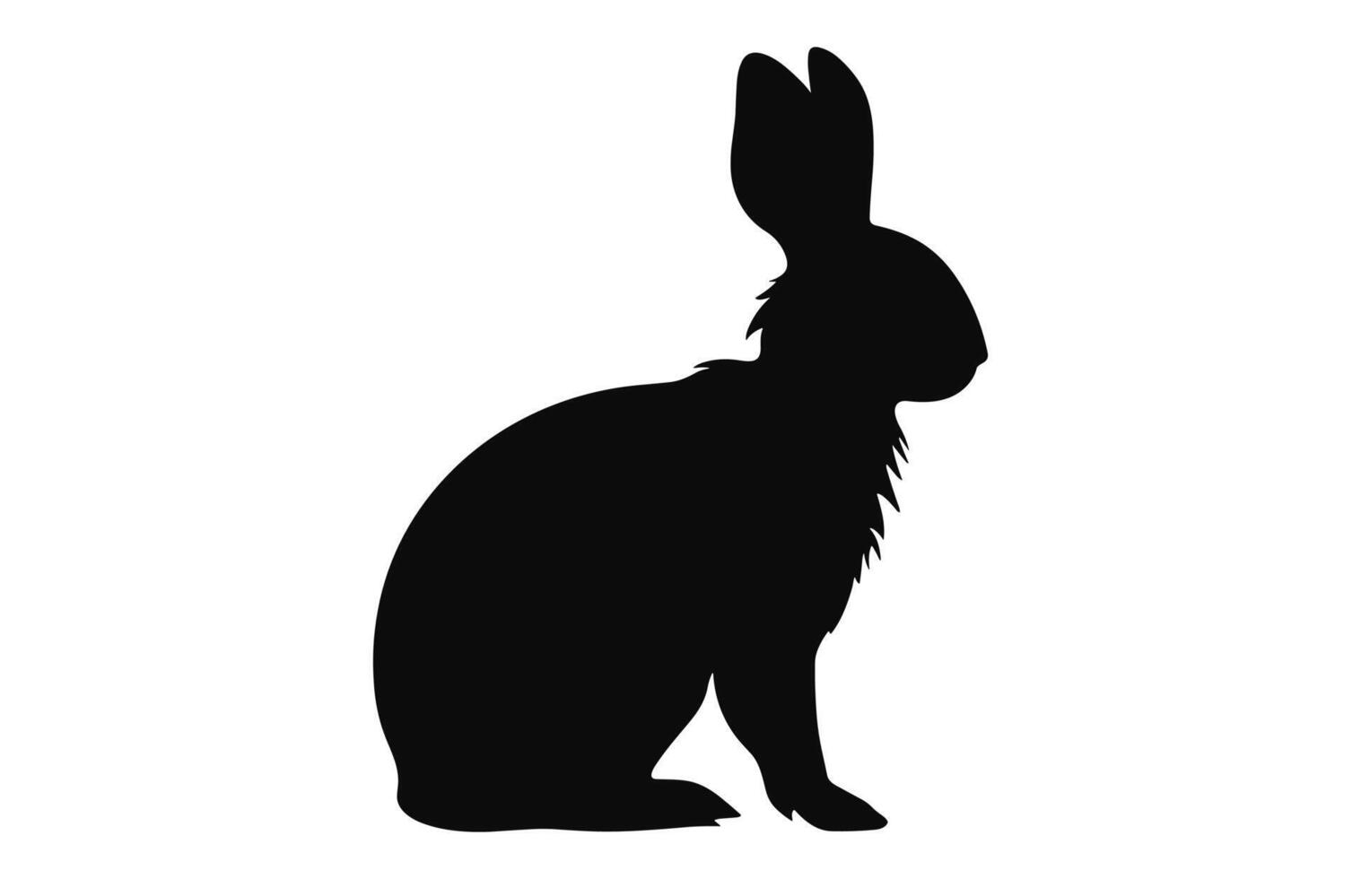 Rabbit vector black silhouette isolated on a white background