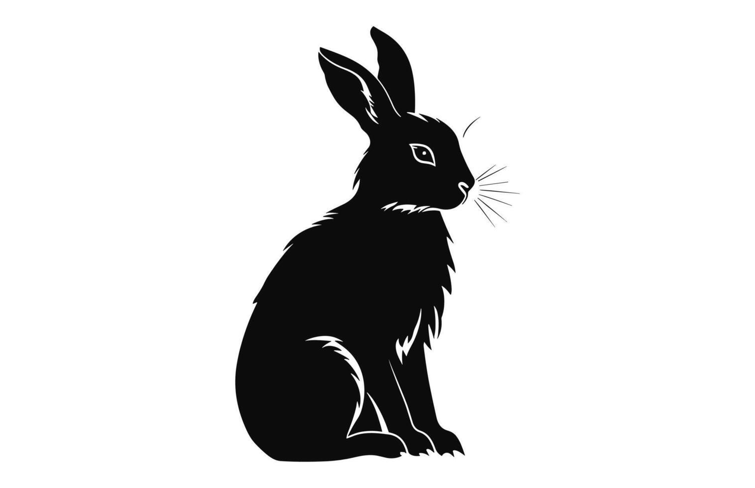 A Rabbit silhouette vector, Easter bunny black clipart vector