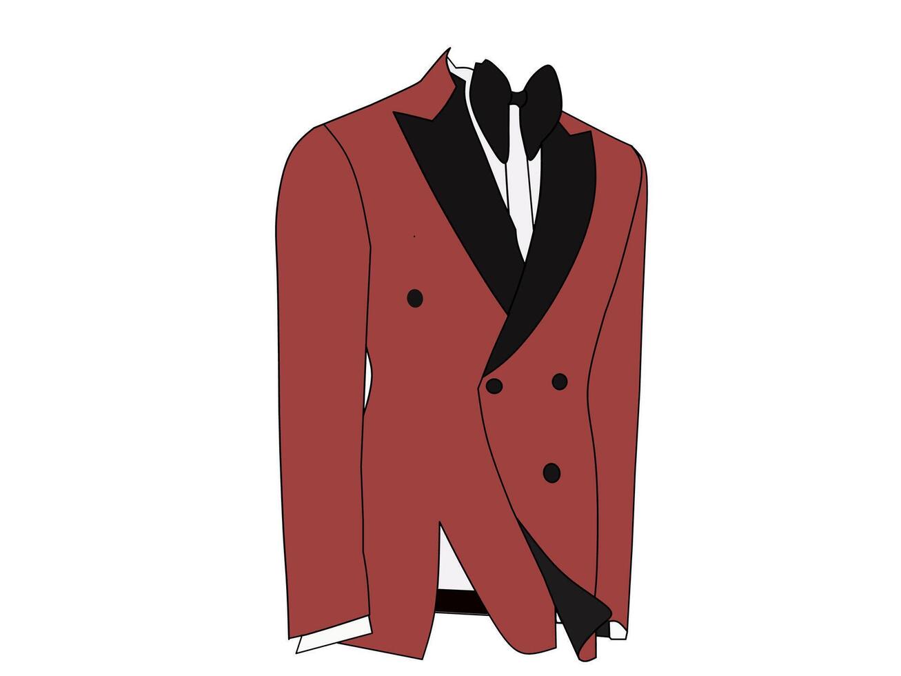 Vector illustration of formal wear on dark red background. The concept of business and work clothing themed fashion themes.