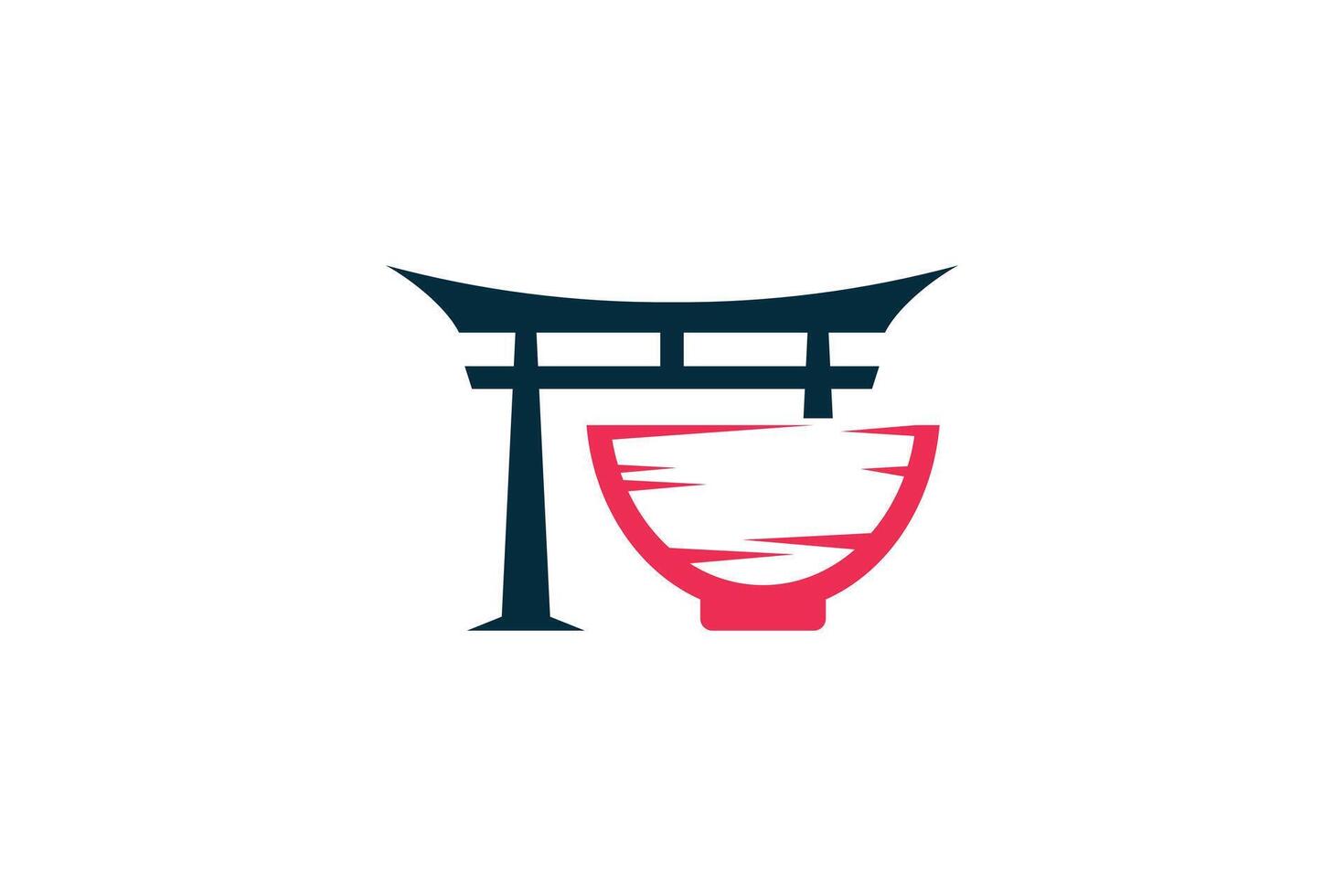 japonés comida logo diseño con moderno concepto vector