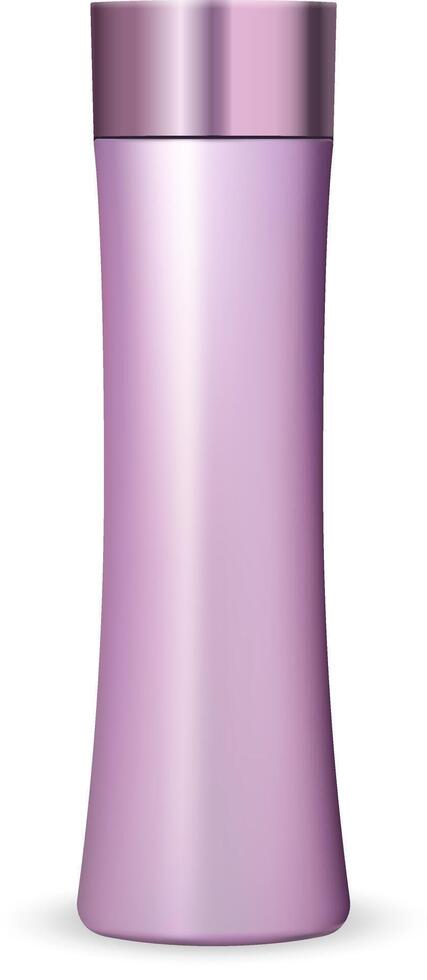 Cosmetic bottle mockup ads. Premium plastic package for cream, shampoo, shjower gel isolated on white background. HQ 3d vector illustration.