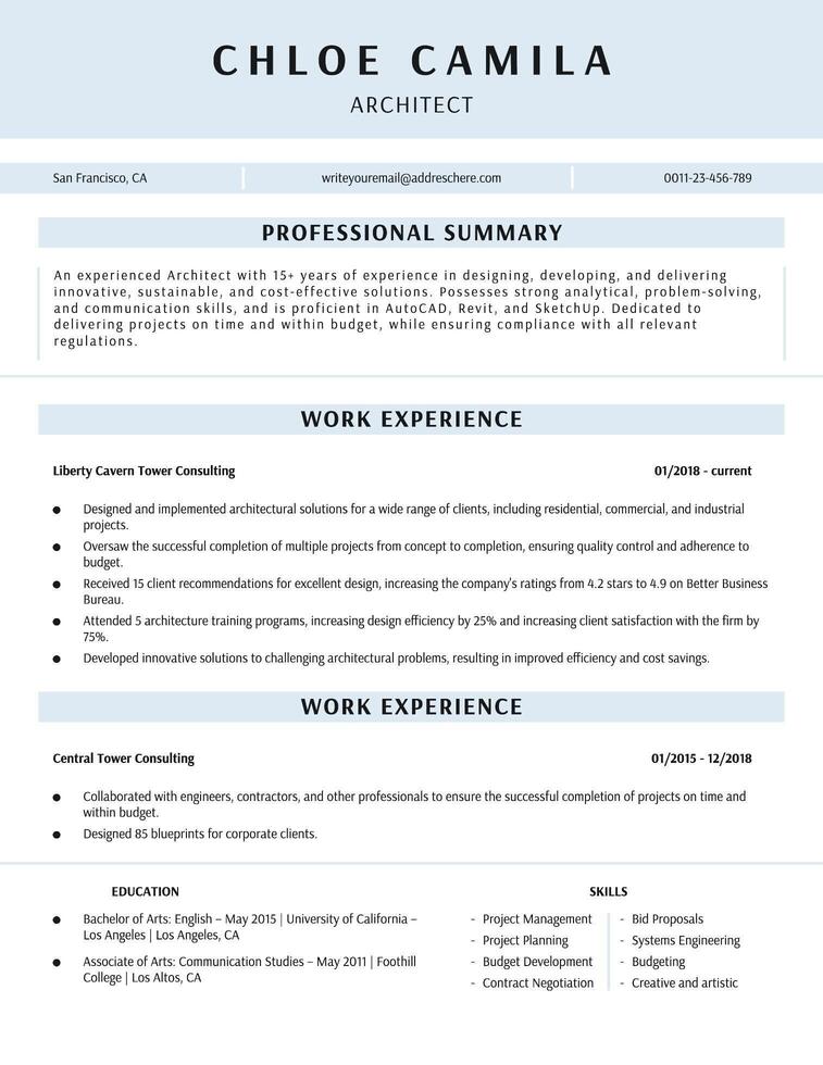 Architect Resume Template