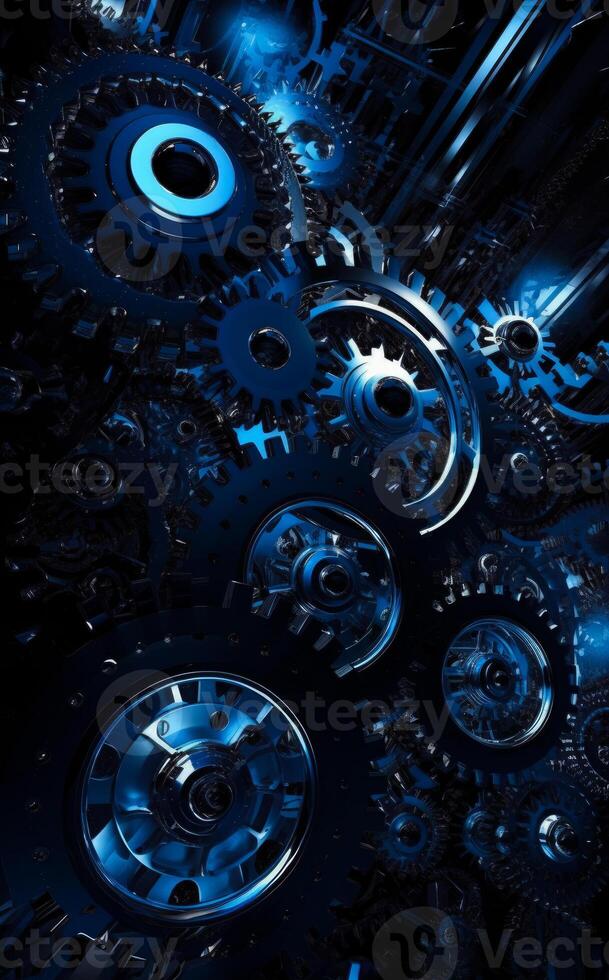 AI generated Mechanism clockwork of watch with gears cogs and dials photo