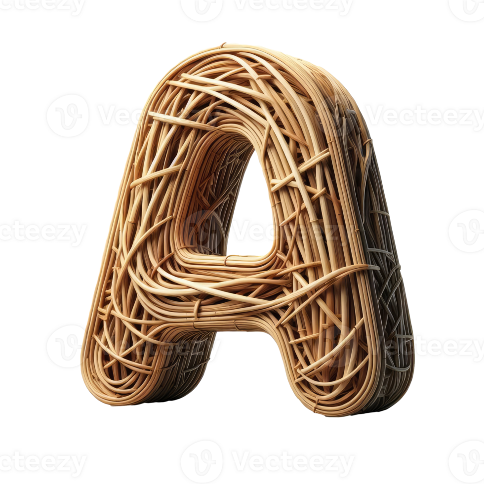 AI generated Isolated 3D Letter on a Clear PNG Canva