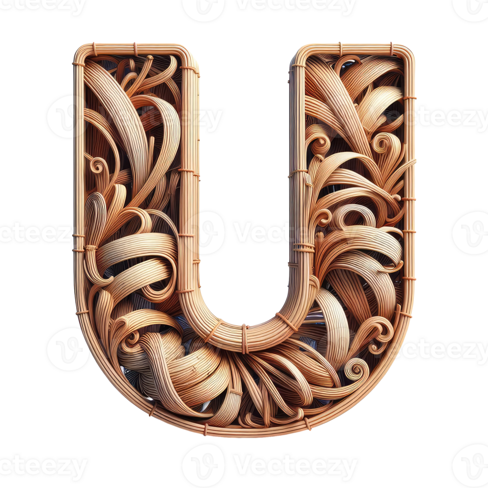 AI generated Isolated 3D Letter on a Clear PNG Canva