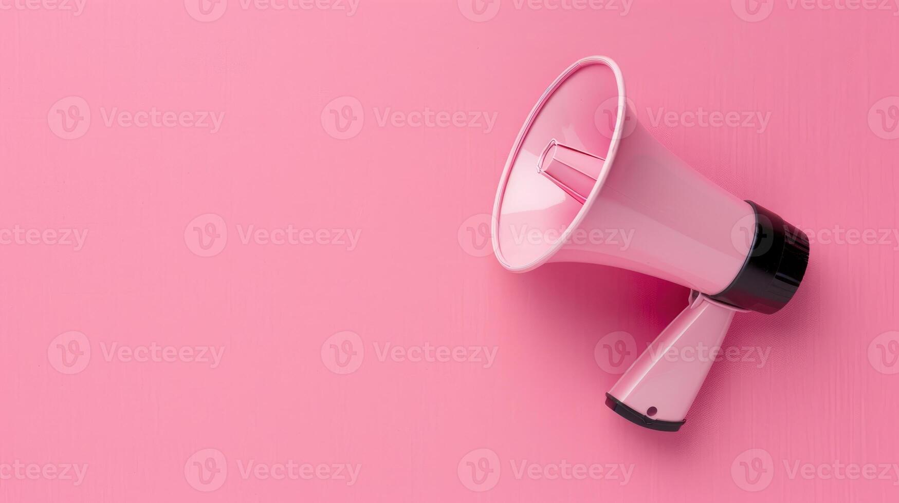 AI generated Boost your business by sharing the love Vibrant paper cup megaphone on pink backdrop. Refer a friend, Ai Generated. photo