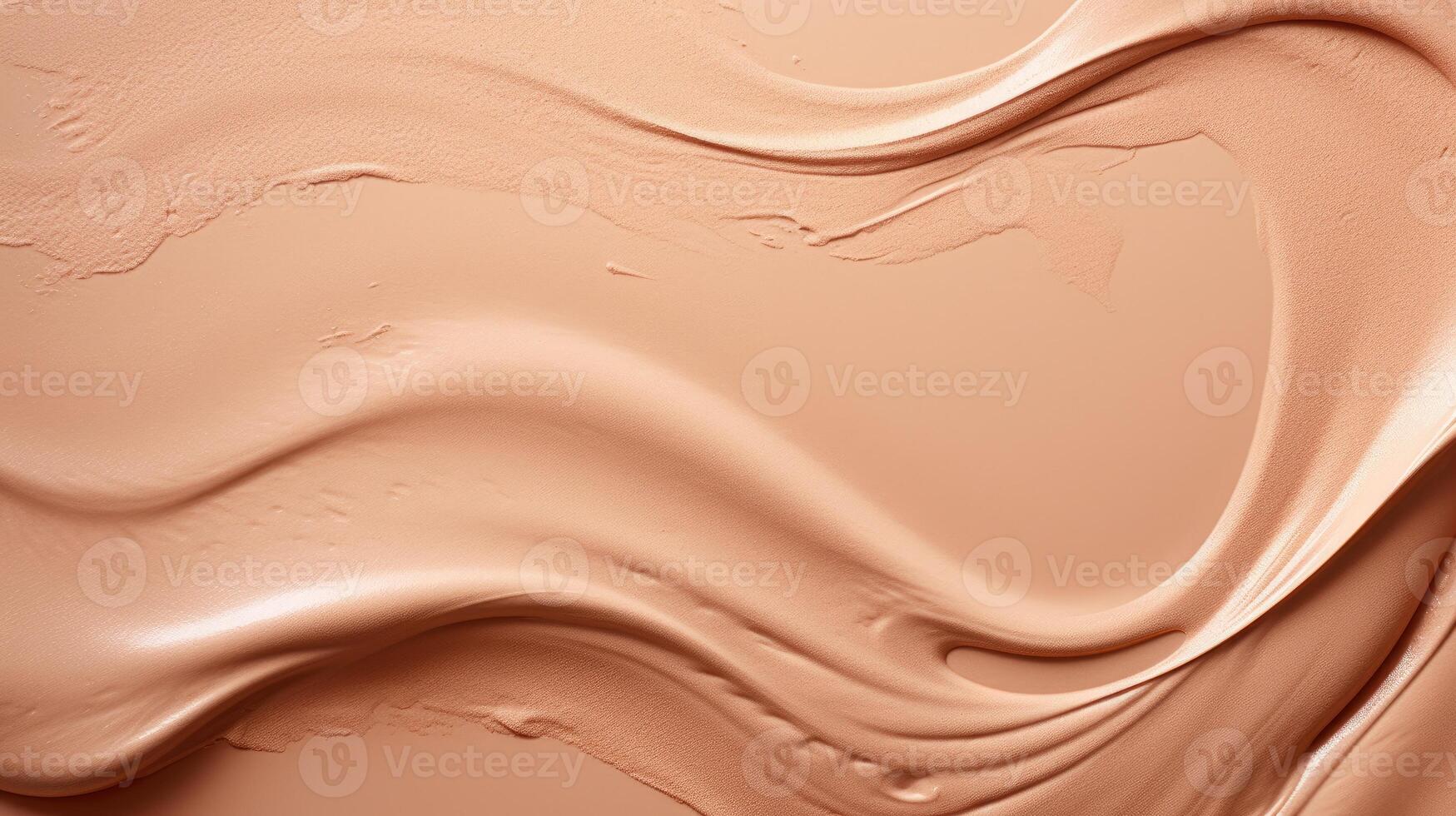 AI generated Cosmetic smears of creamy dark skin texture on a beige background, creating a rich aesthetic. Ai Generated. photo