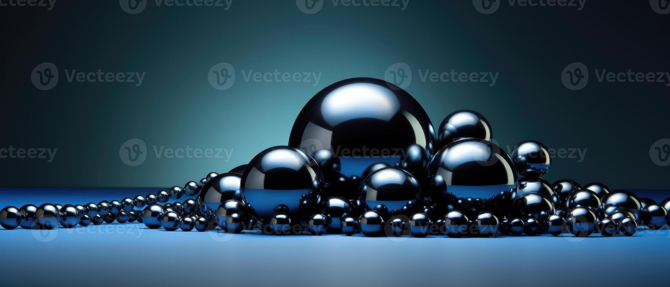 AI generated Extraordinary oversized black pearls shimmer with a mesmerizing blue reflective tone. Ai Generated photo