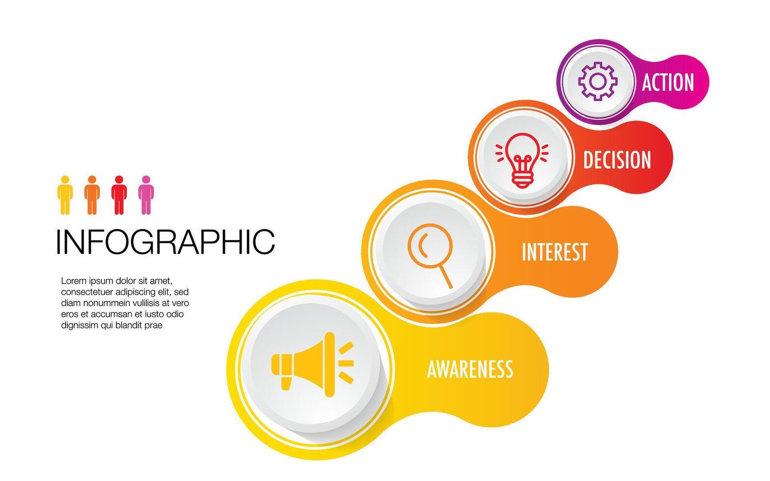 infographic template 4 step for business direction, marketing strategy, diagram, data, glowth, arrow timeline, for presentation report and progress vector