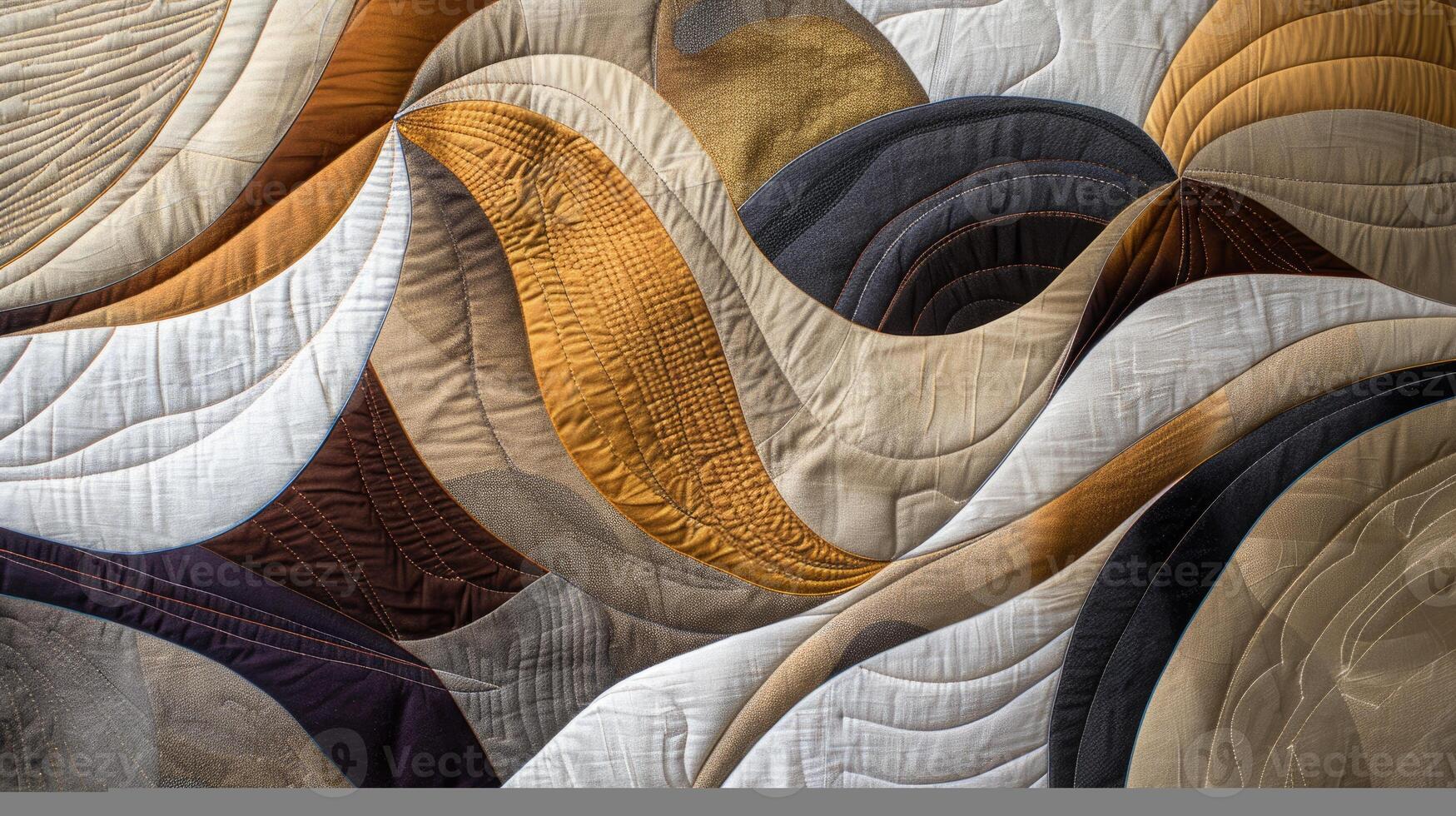 AI generated Contemporary quilted wall hanging featuring an abstract pattern. Ai Generated photo