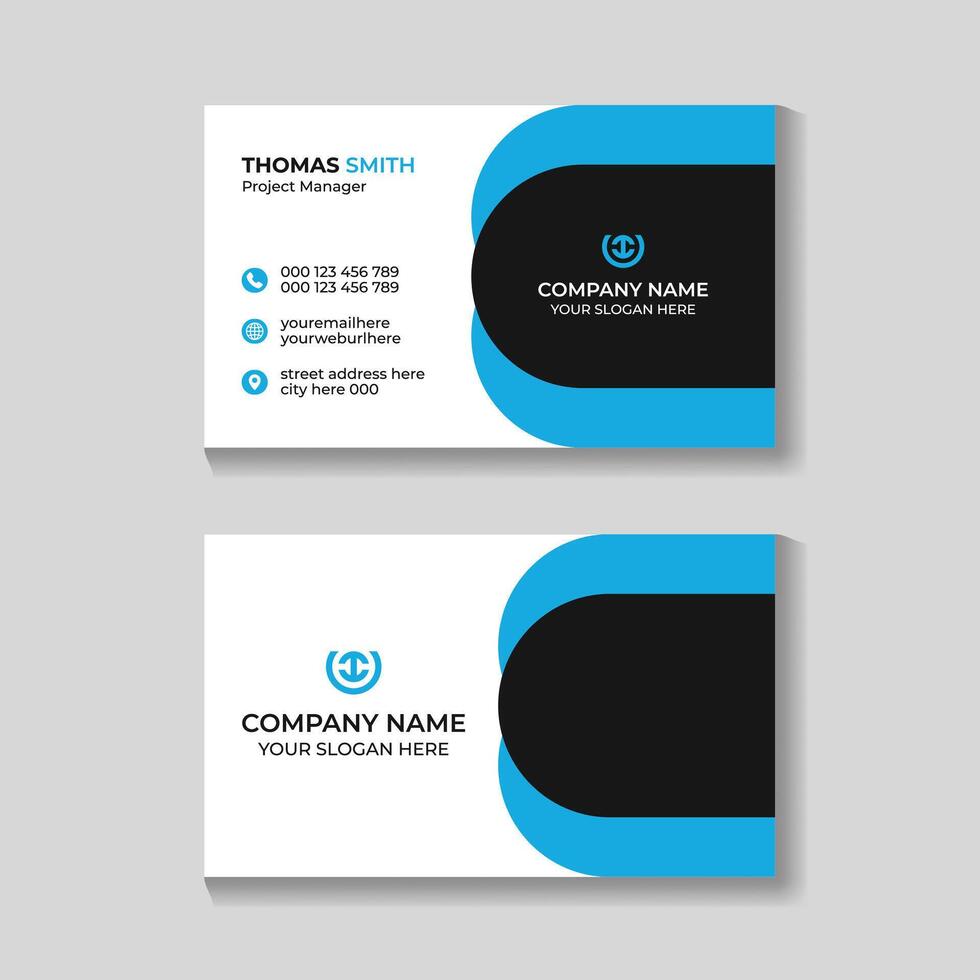 Modern creative clean business card or visiting card design template vector