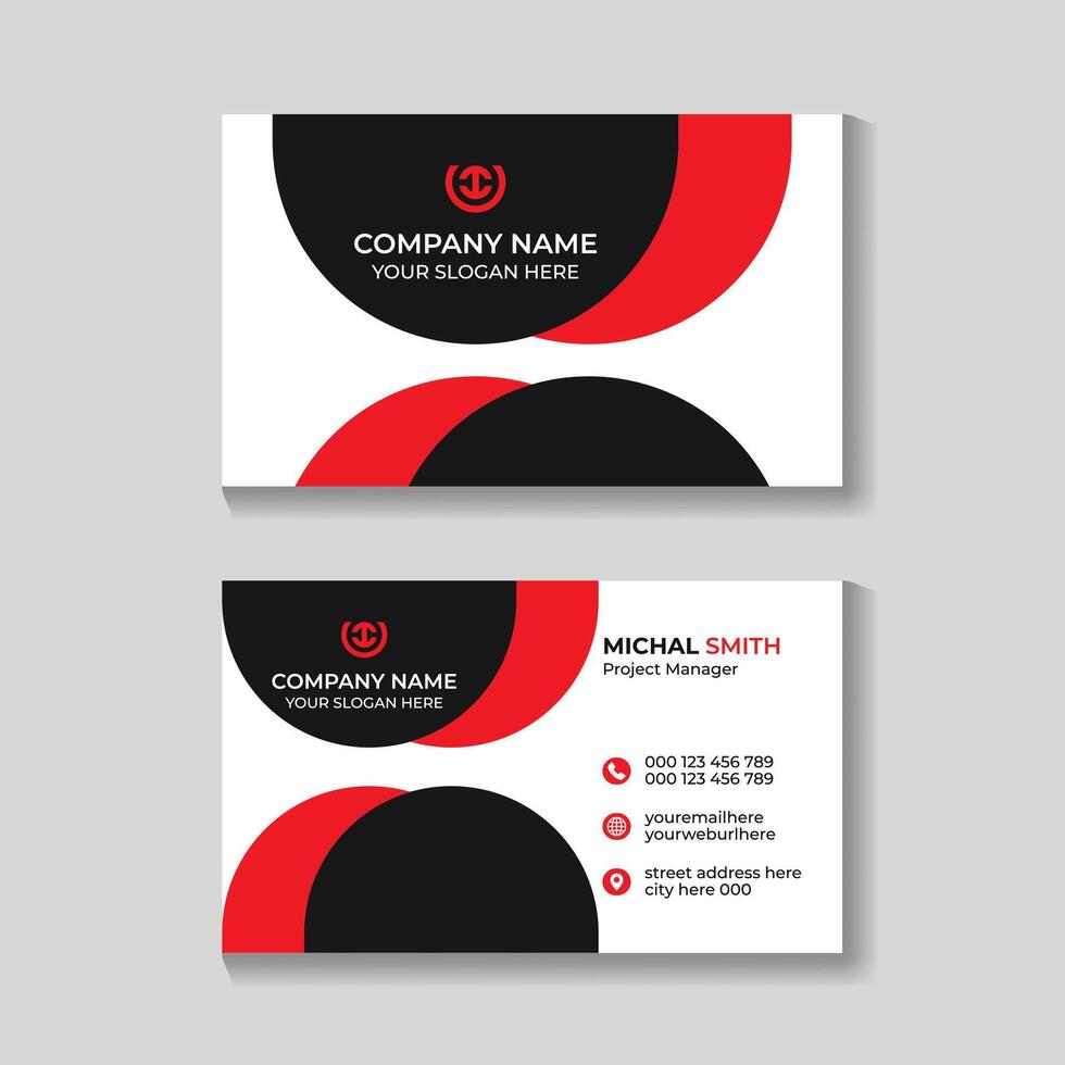 Professional corporate clean business card template design vector