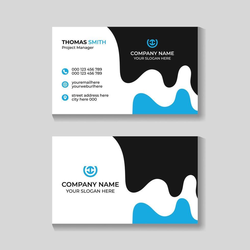 Professional corporate clean business card template design vector