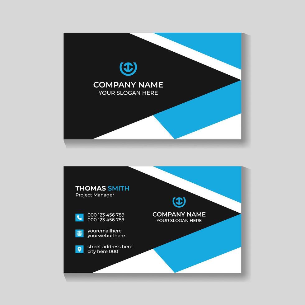 Professional corporate clean business card template design vector