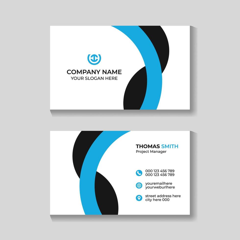 Professional corporate clean business card template design vector