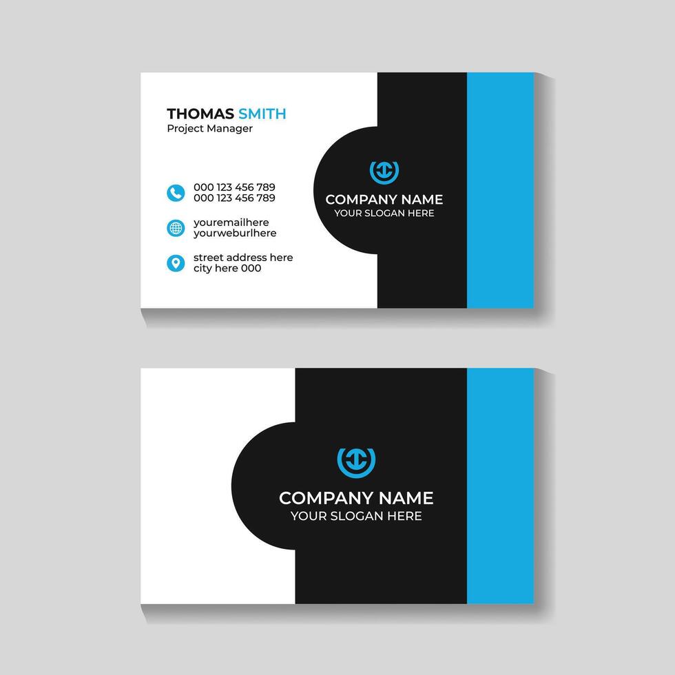 Professional modern clean business card template design vector