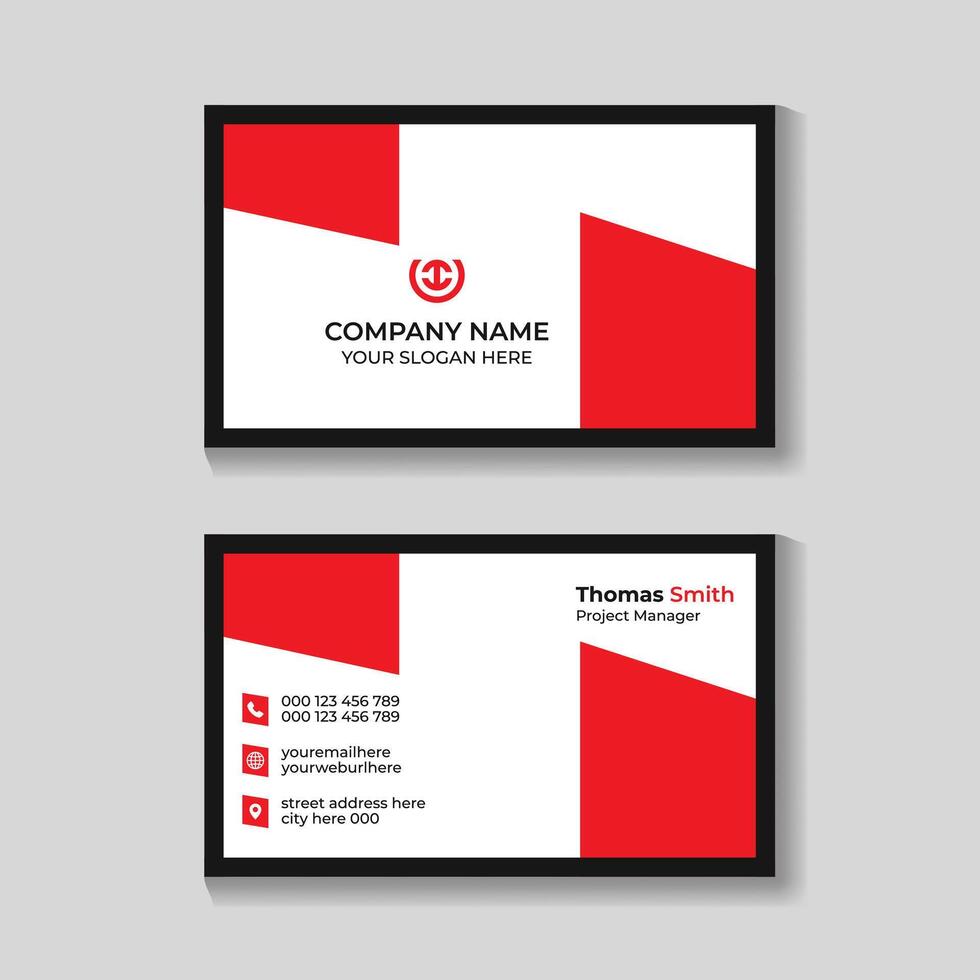 Corporate modern business card design template vector