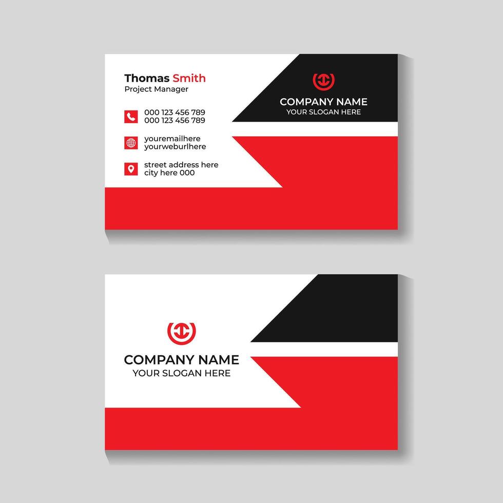 Corporate modern business card design template vector