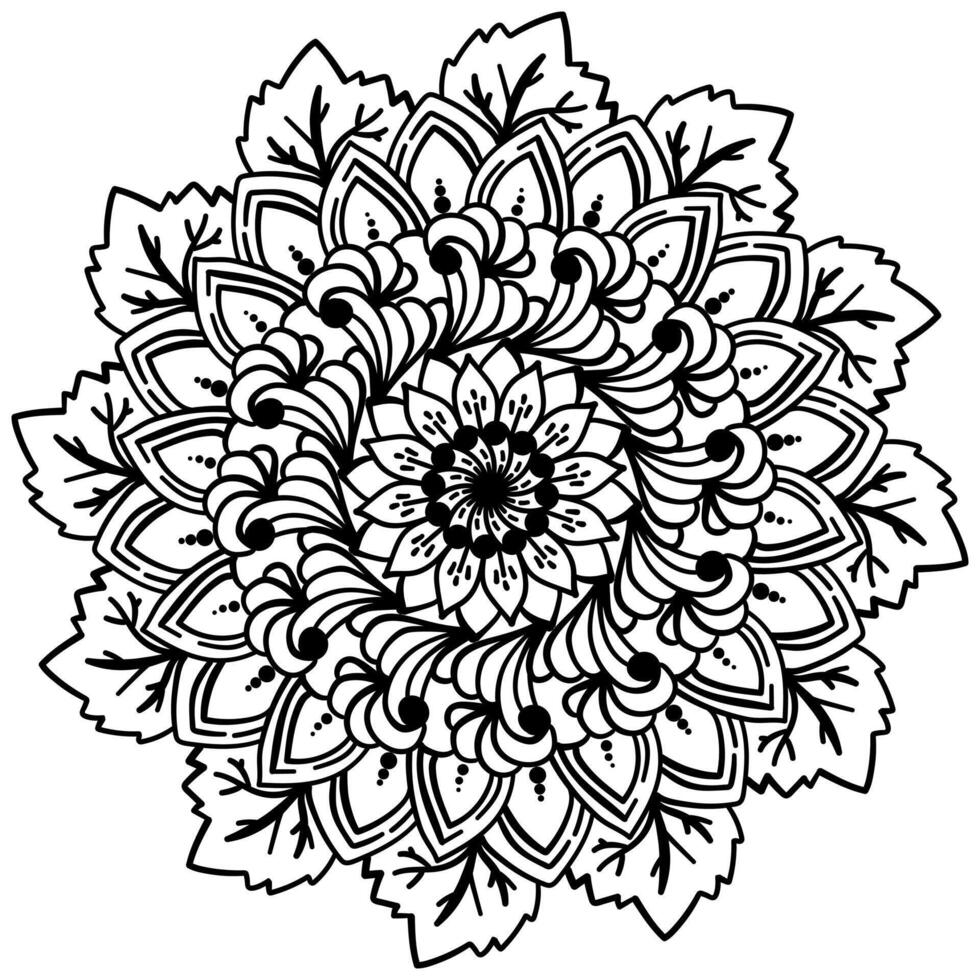 Fancy mandala antistress coloring page for kids and adults vector