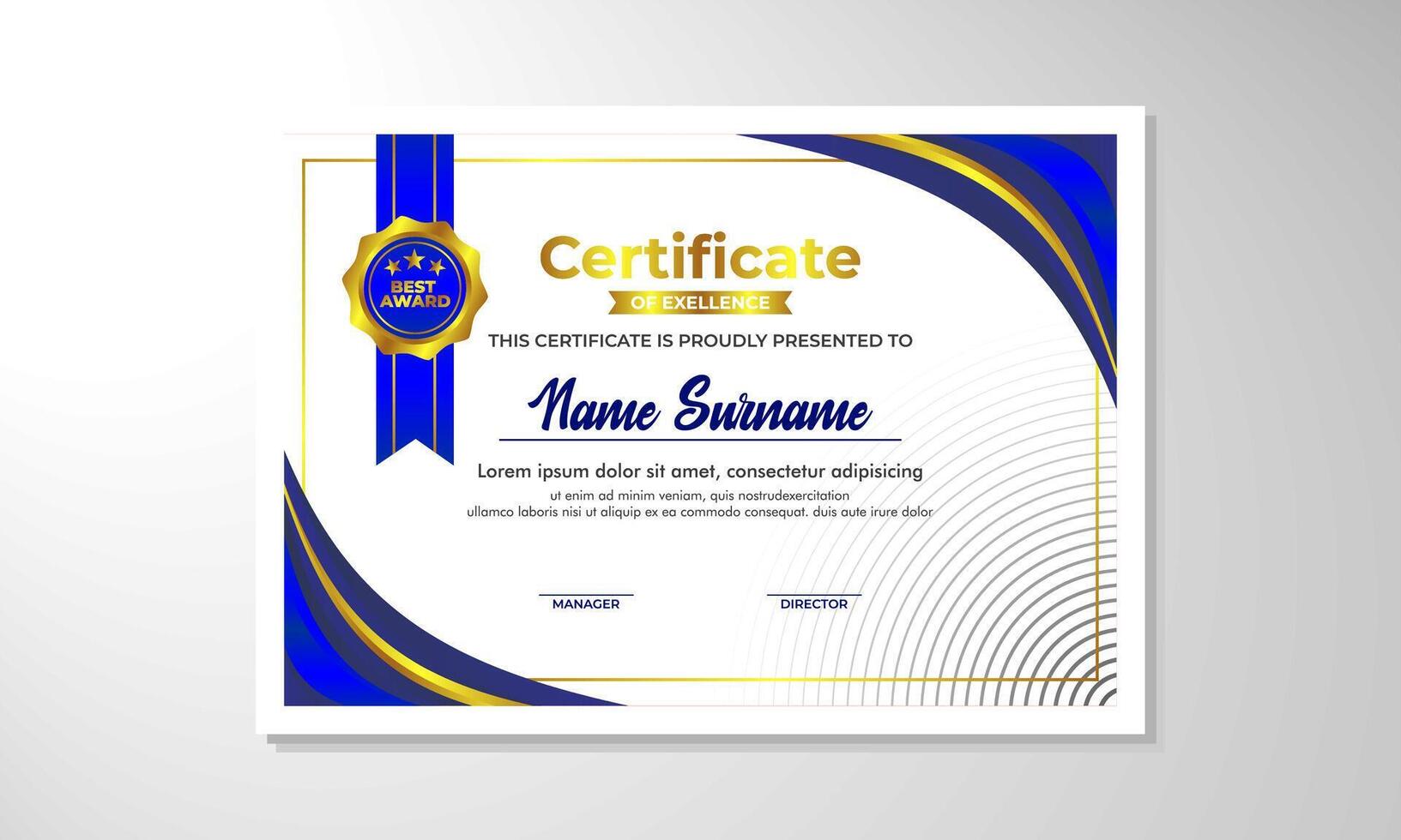 Modern Certificate Template Vector Design