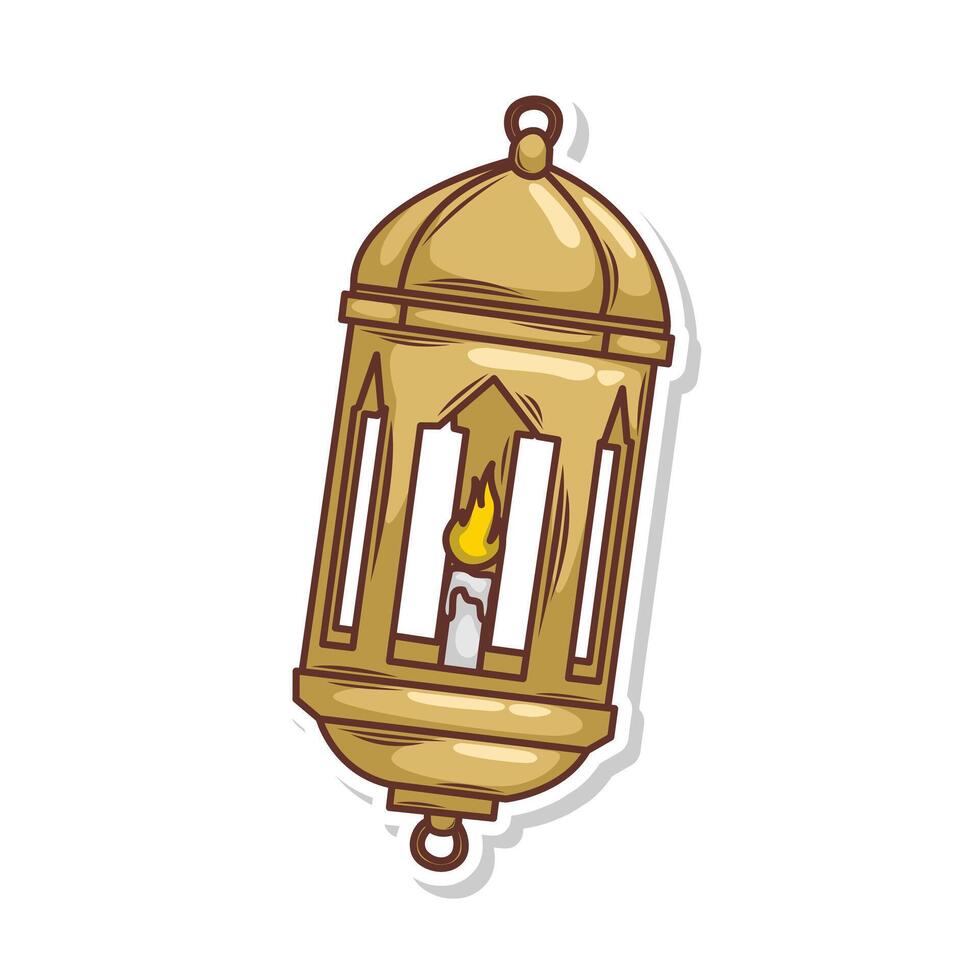 Hand draw islamic lantern for ramadhan kareem vector