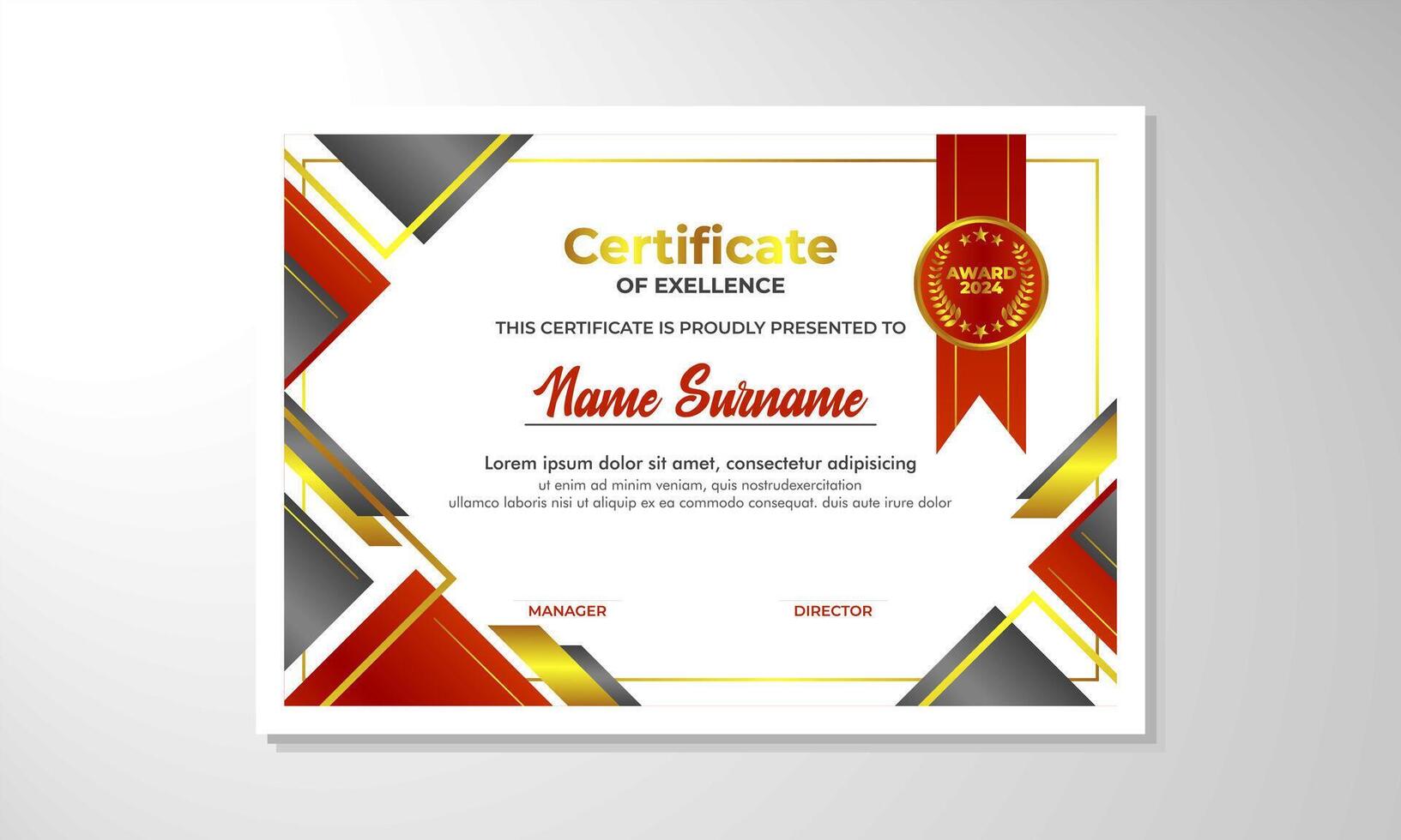 Certificate template with professional clean design. Vector illustration. Certificate of achievement abstract geometric texture decoration