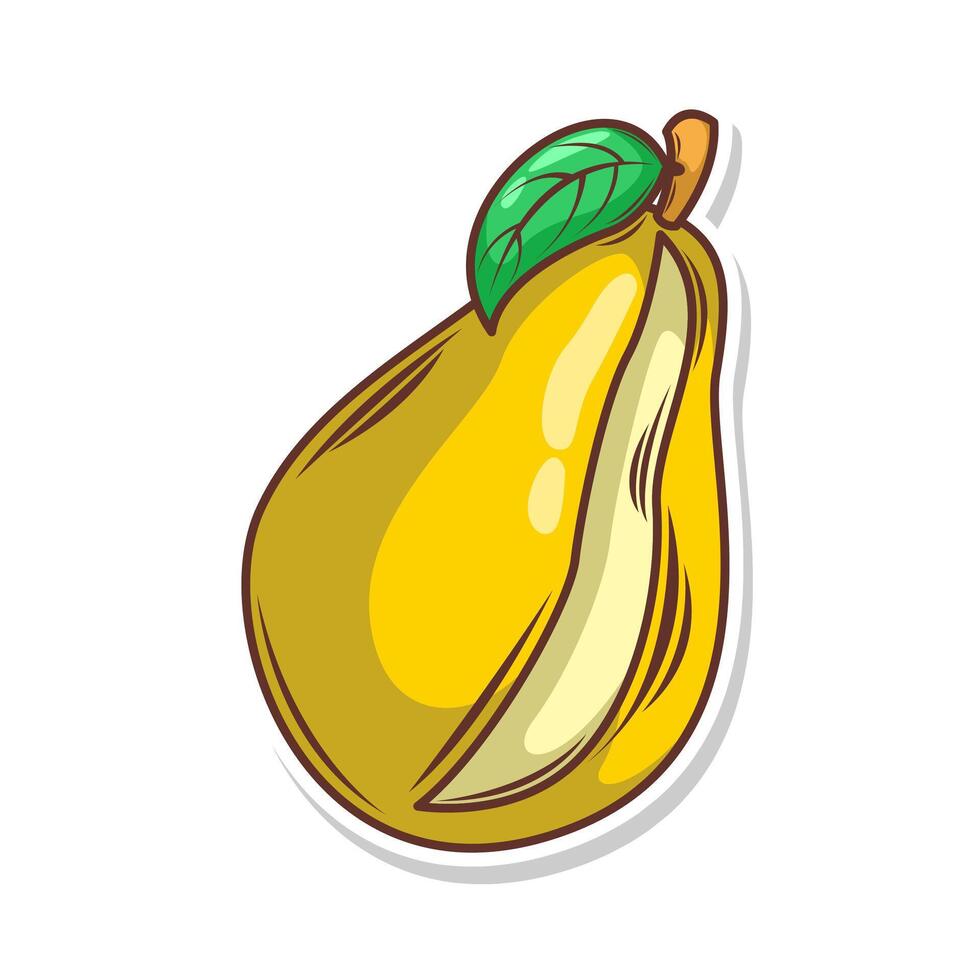 rebanada de Pera Fruta mano dibujar estilo vector