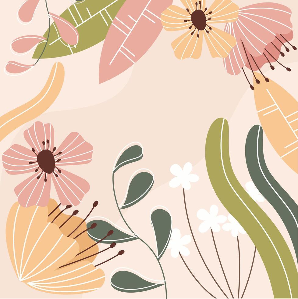 Flat design abstract floral background vector