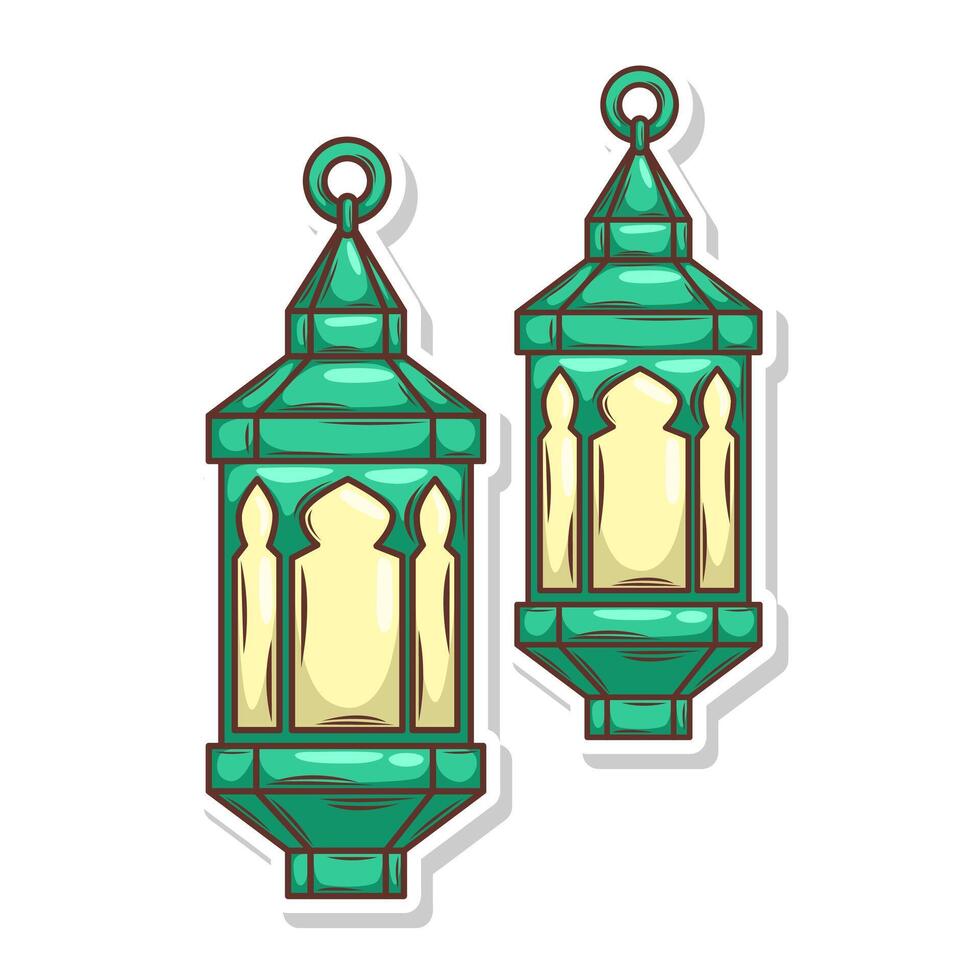 Hand draw islamic lantern for ramadhan kareem vector