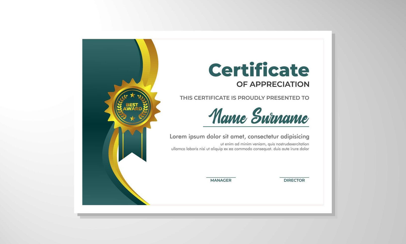 Modern Certificate Template Vector Design