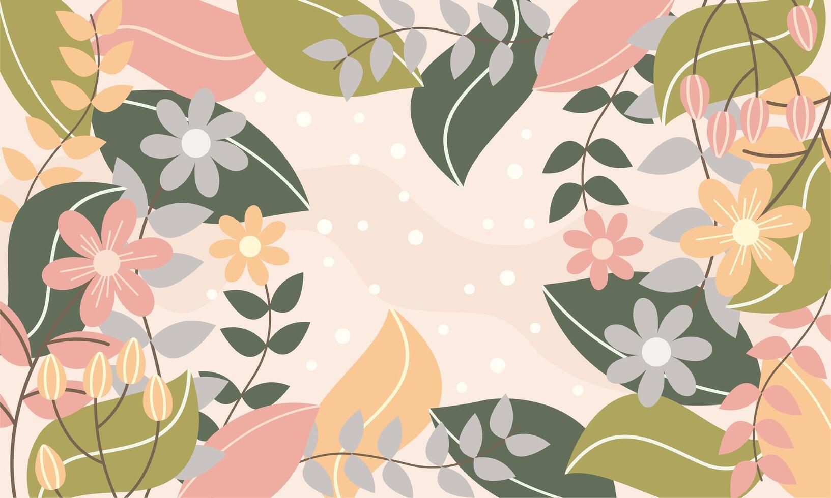 floral bacground flat design template vector